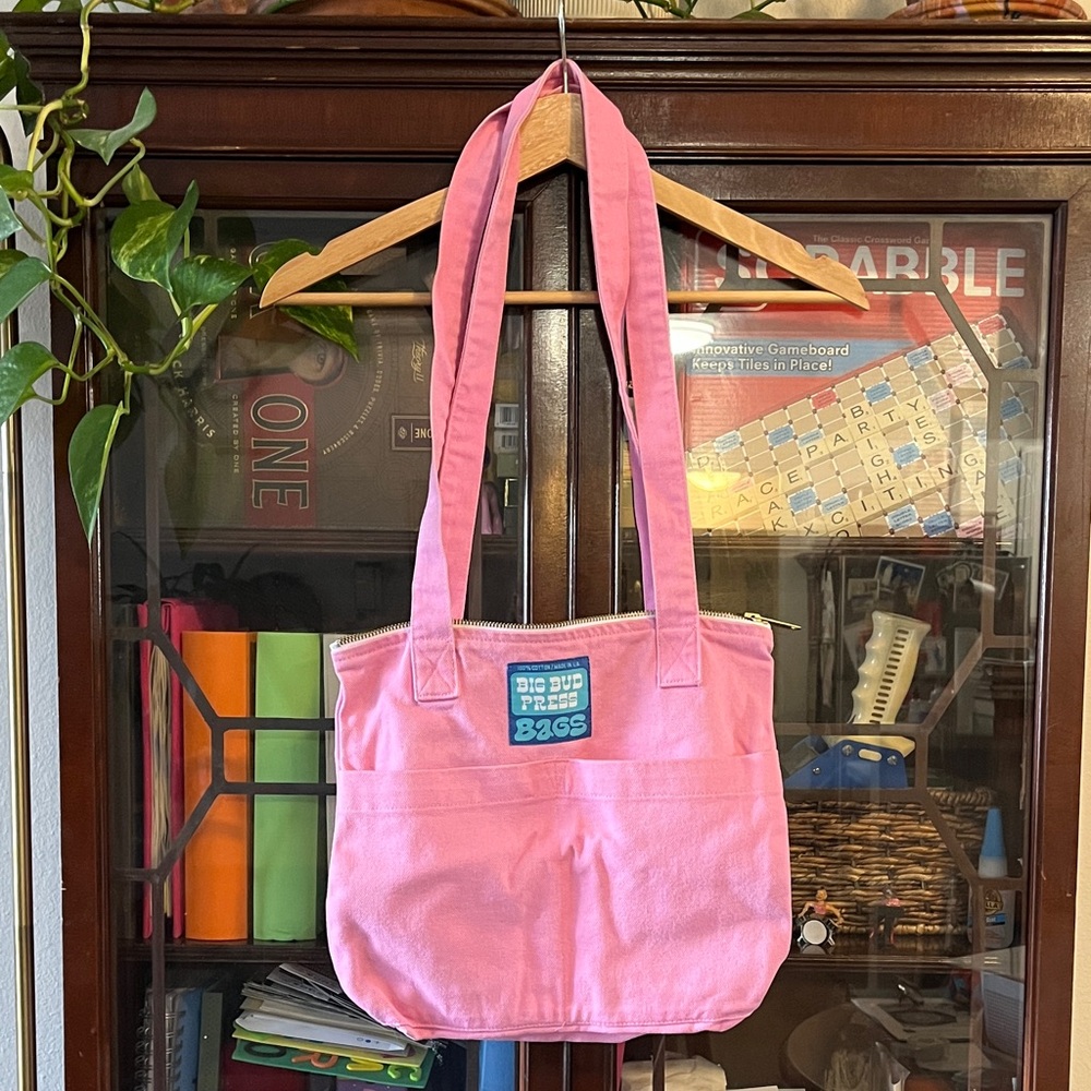Big Bud Press Pink Tote Bag with Zipper